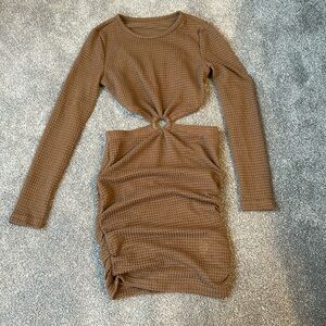 Brown long sleeve dress